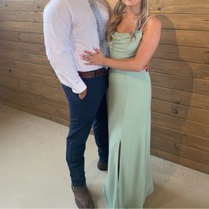 Bridesmaid dress chiffon light sage